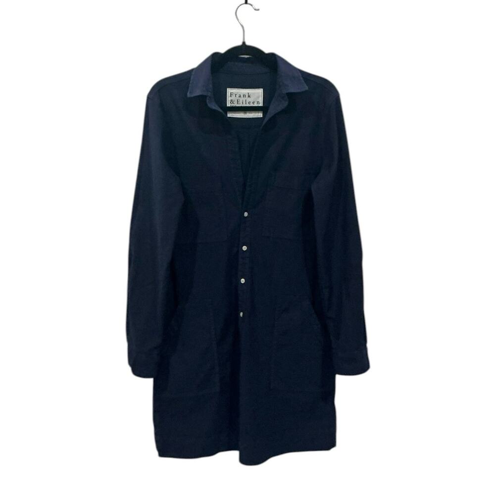 Frank & Eileen Ireland Linen Utility Dress Navy Italian Linen Size XS - Picture 4 of 10